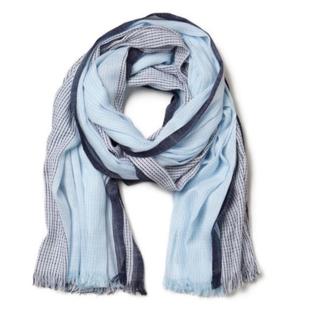 Bloom&Give Haiku Scarf Blue Stripes Cotton